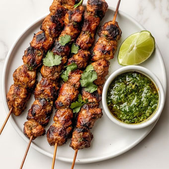 Murgh Reshmi Seekh Kebab Savor the rich, velvety taste of authentic Jaipur Reshmi kebabs